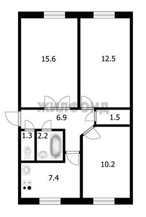 
  Продается 3-комн. квартира 57.6 м². Фото 6.