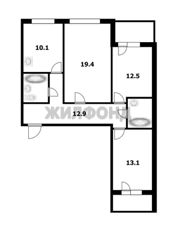 
  Продается 3-комн. квартира 72.1 м². Фото 1.