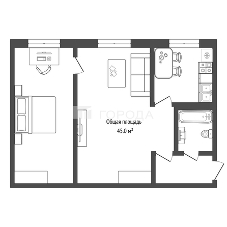 
  Продается 2-комн. квартира 45 м². Фото 2.