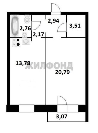 
  Продается 1-комн. квартира 48.3 м². Фото 3.