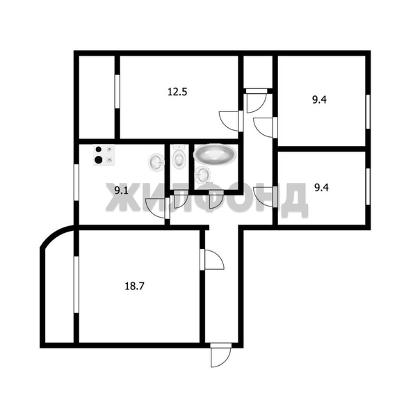 
  Продается 4-комн. квартира 77.2 м². Фото 24.