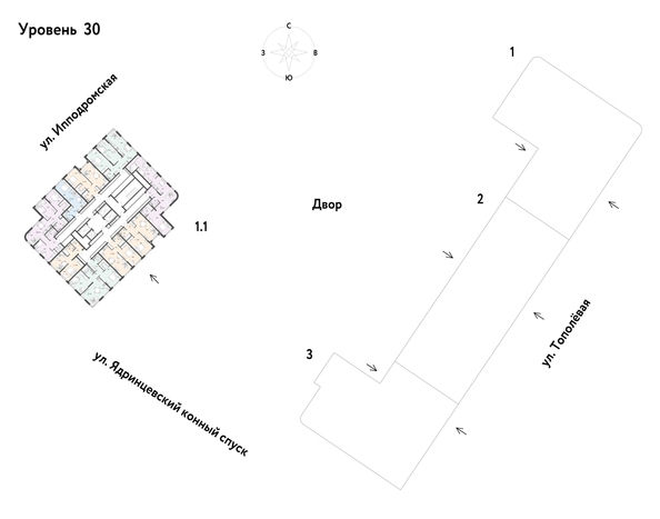 
  Продается 2-комн. квартира 70.35 м², в ЖК Страна.Тополевая, к 1. Фото 1.