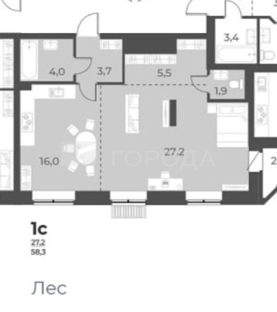 
  Продается студия 58.3 м², в ЖК Дежнёв, дом 5. Фото 13.