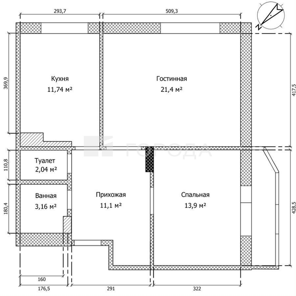
  Продается 2-комн. квартира 65 м², в ЖК На Добролюбова. Фото 10.