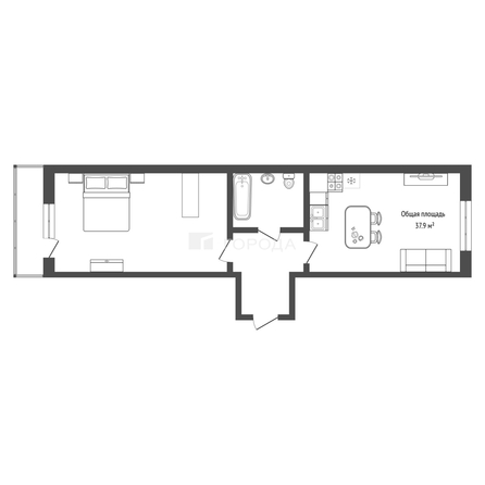 
  Продается 2-комн. квартира 37.9 м², в ЖК Солнечные часы, 3 очередь, дом 4. Фото 6.