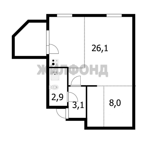 
  Продается студия 40.1 м². Фото 1.