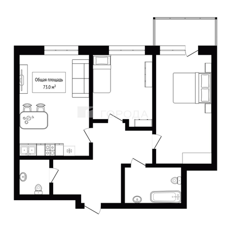 
  Продается 3-комн. квартира 73 м², в ЖК Оазис, дом 30 б/с Б. Фото 22.