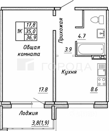 
  Продается 1-комн. квартира 34.7 м², в ЖК Квартет, дом Дуэт. Фото 28.