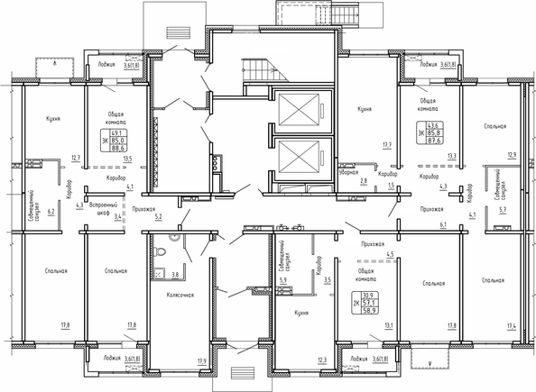 
  Продается 3-комн. квартира 88.6 м², в ЖК Самоцветы, Бирюза дом 2. Фото 1.