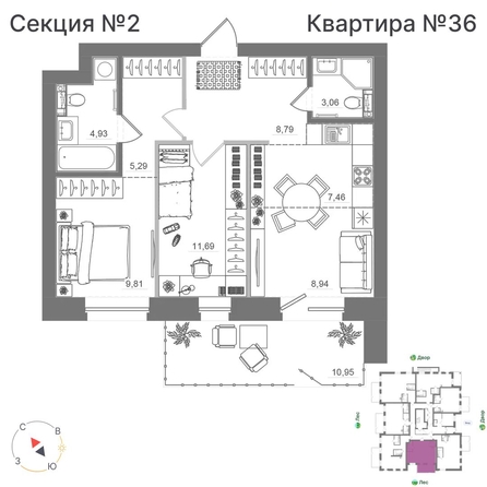 
  Продается 2-комн. квартира 74.34 м², в ЖК Спектр, дом 10. Фото 1.