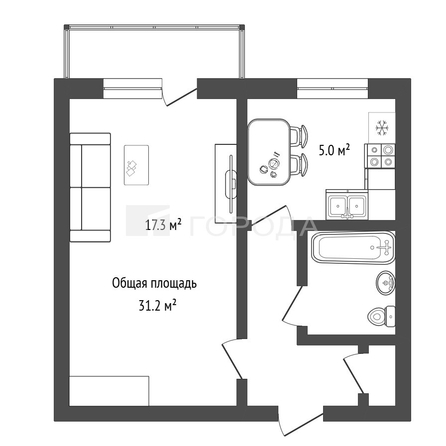 
  Продается 1-комн. квартира 31.2 м². Фото 20.