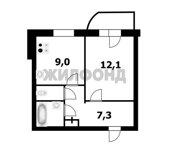 
  Продается 1-комн. квартира 32.3 м². Фото 23.