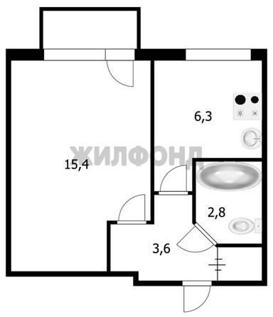 
  Продается 1-комн. квартира 29.3 м². Фото 16.