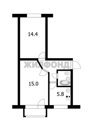 
  Продается 2-комн. квартира 43.7 м². Фото 13.