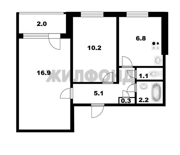
  Продается 2-комн. квартира 42.6 м². Фото 2.