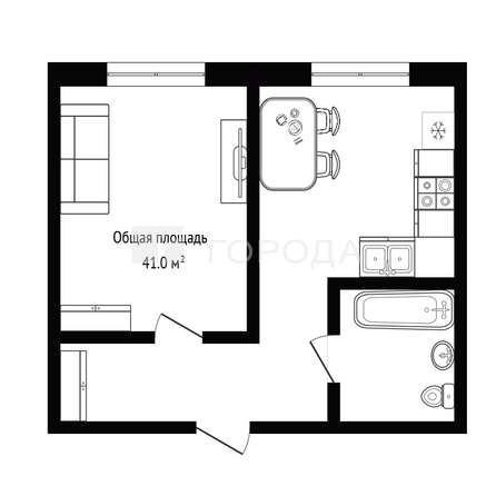 
  Продается 1-комн. квартира 41 м², в ЖК Одоевский, дом 1. Фото 17.