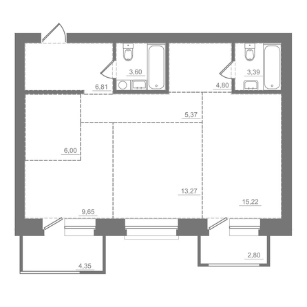 
  Продается 2-комн. квартира 75.26 м², в ЖК Спектр, дом 9. Фото 2.