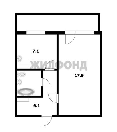 
  Продается 1-комн. квартира 34.7 м², в ЖК Аквамарин. Фото 10.