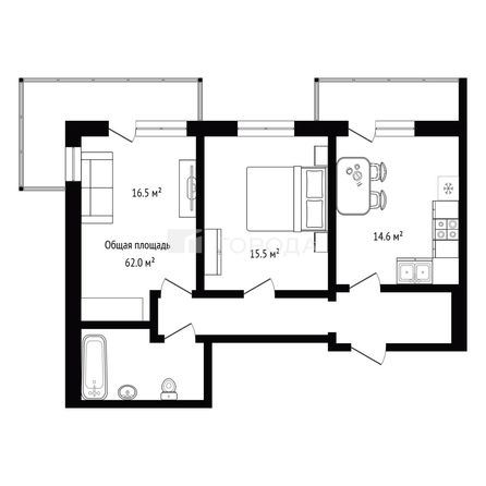
  Продается 2-комн. квартира 62 м². Фото 8.