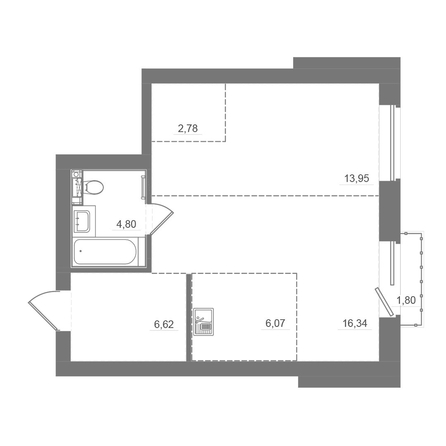 
  Продается студия 52.17 м², в ЖК Спектр, дом 10. Фото 1.