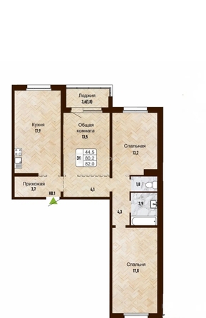 
  Продается 3-комн. квартира 80.6 м², в ЖК Новый горизонт, дом 4. Фото 7.