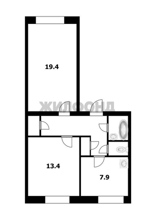 
  Продается 2-комн. квартира 57 м². Фото 16.