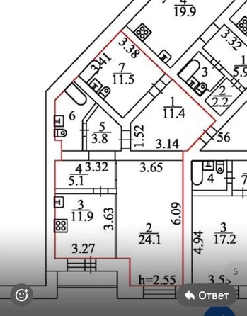 
  Продам 3-комн. квартиру 73.5 м². Фото 19.