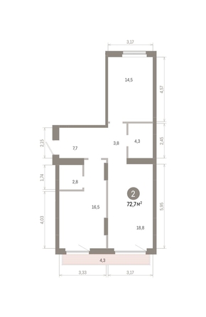 
  Продается 2-комн. квартира 72.7 м², в ЖК Лебедевский квартал, д 1. Фото 1.