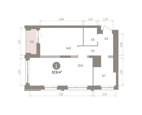 
  Продается 1-комн. квартира 57.85 м², в ЖК Европейский берег, дом 32. Фото 1.