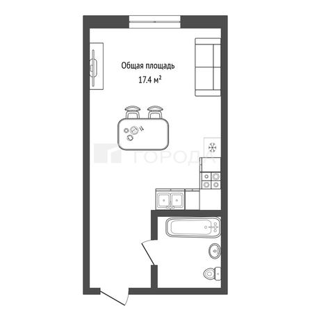 
  Продается апартамент 17.4 м². Фото 6.