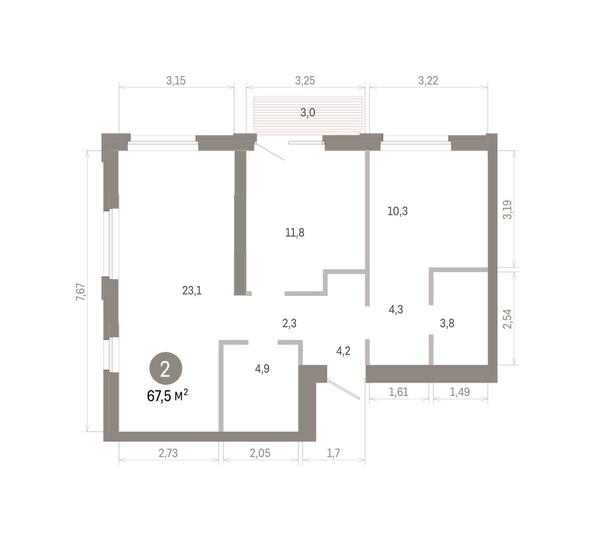 
  Продается 2-комн. квартира 67.45 м², в ЖК Город на озере. Фото 1.