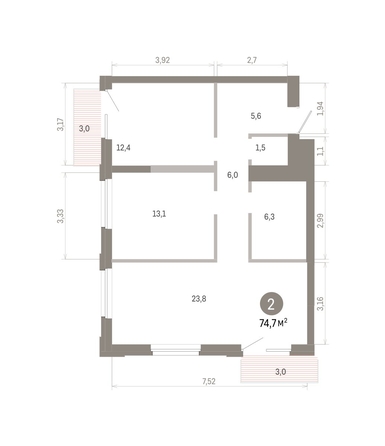 
  Продается 2-комн. квартира 74.71 м², в ЖК Город на озере. Фото 1.