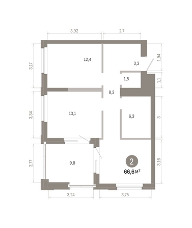 
  Продается 2-комн. квартира 66.55 м², в ЖК Город на озере. Фото 1.