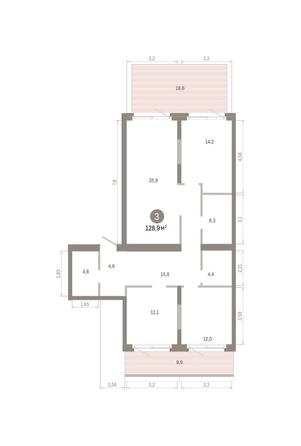 
  Продается 3-комн. квартира 128.92 м², в ЖК Город на озере. Фото 1.