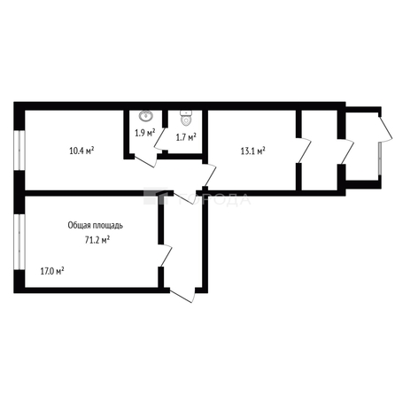 
  Сдается универсальное помещение 71.2 м². Фото 7.