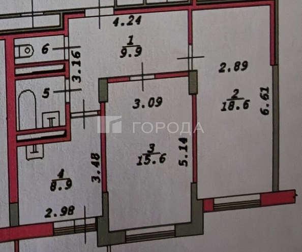 
  Продается 2-комн. квартира 57.1 м². Фото 10.