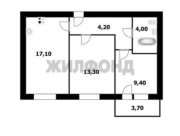 
  Продается 2-комн. квартира 51.9 м². Фото 9.