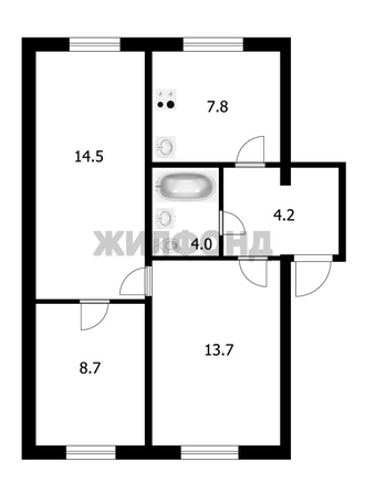 
  Продается 3-комн. квартира 52.9 м². Фото 16.