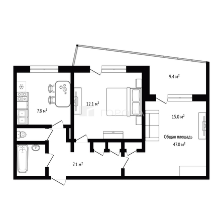 
  Продается 2-комн. квартира 47 м². Фото 38.