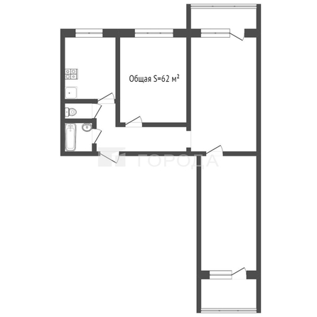
  Продается 3-комн. квартира 62 м². Фото 35.