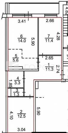 
  Продается 2-комн. квартира 59.4 м². Фото 16.