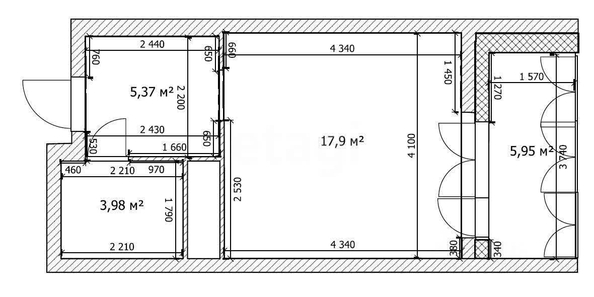 
  Сдается 1-комн. квартира 33.2 м². Фото 18.