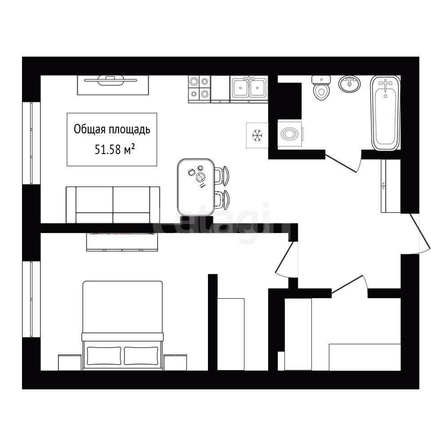 
  Продается 2-комн. квартира 51.58 м², в ЖК Виларт, дом 1. Фото 4.
