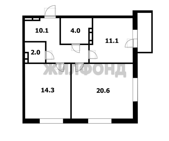 
  Продается 2-комн. квартира 62.1 м², в ЖК Лев Толстой, дом 1. Фото 13.