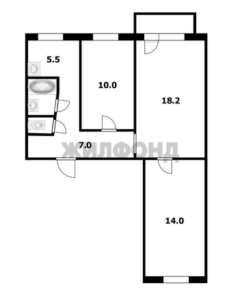 
  Продается 3-комн. квартира 57.8 м². Фото 11.