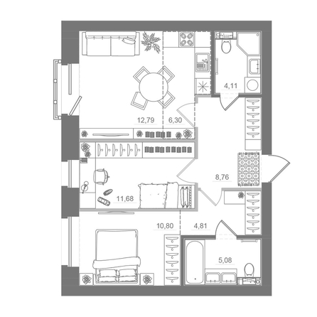 
  Продается 2-комн. квартира 64.33 м², в ЖК Спектр, дом 10. Фото 2.