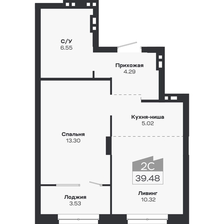 
  Продается 2-комн. квартира 39.48 м², в ЖК Базилик, дом 2. Фото 1.