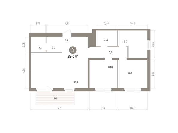 
  Продается 3-комн. квартира 89 м², в ЖК Пшеница, дом 5.2. Фото 1.