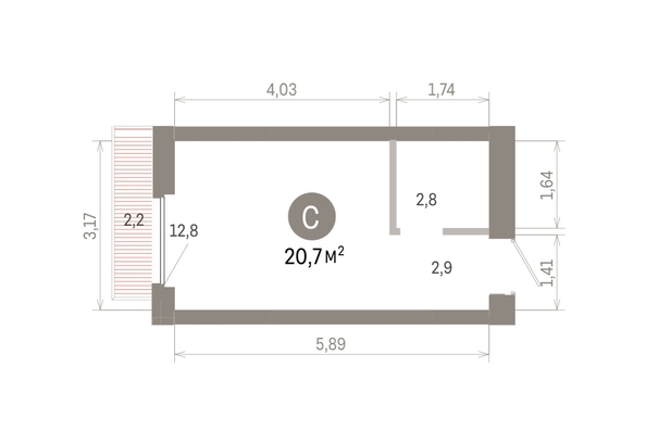 
  Продается студия 20.68 м², в ЖК Пшеница, 6.1. Фото 1.