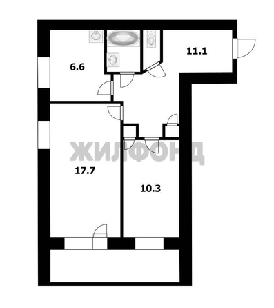 
  Продается 2-комн. квартира 53.4 м². Фото 10.